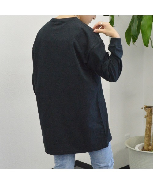 spiritoso(スピリトーゾ)の「【spiritoso】USAコットンロングTシャツ(CP)(Tシャツ/カットソー・レディース・カーキ/ブラック/杢グレー・F)」の12枚目の写真