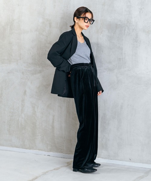 LIENCOEUR（リアンクール）の「ベロアルーズパンツ（その他パンツ・レディース・ネイビー/ブラウン/ブラック・MEDIUM/SMALL）」の16枚目の写真