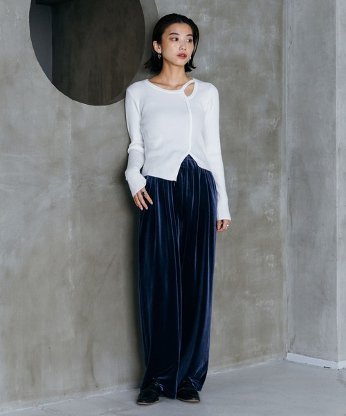 LIENCOEUR（リアンクール）の「ベロアルーズパンツ（その他パンツ・レディース・ネイビー/ブラウン/ブラック・MEDIUM/SMALL）」の9枚目の写真