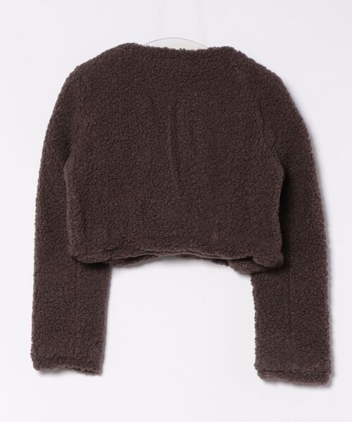 clear（クリア）の「ボアジャケット [もこもこ スタイルアップ]≪2024AW新作≫（その他アウター・レディース・アイボリー/ブラウン・F）」の3枚目の写真