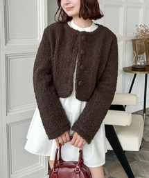 clear | ボアジャケット [もこもこ スタイルアップ]≪2024AW新作≫(その他アウター)