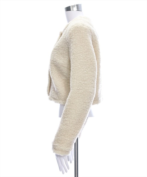 clear（クリア）の「ボアジャケット [もこもこ スタイルアップ]≪2024AW新作≫（その他アウター・レディース・アイボリー/ブラウン・F）」の12枚目の写真