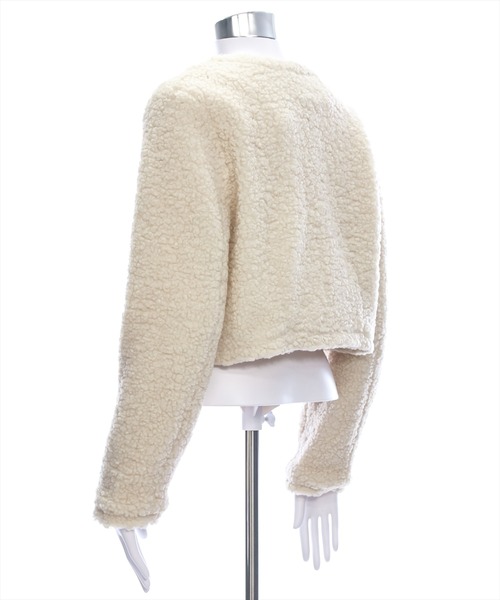 clear（クリア）の「ボアジャケット [もこもこ スタイルアップ]≪2024AW新作≫（その他アウター・レディース・アイボリー/ブラウン・F）」の13枚目の写真