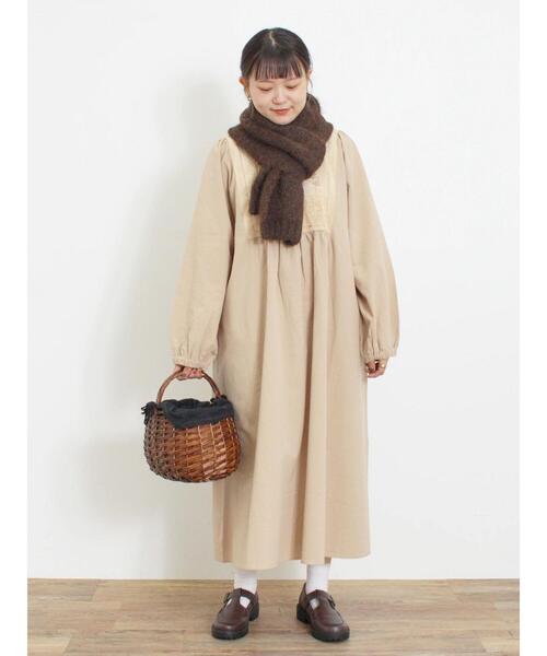 Samansa Mos2（サマンサ モスモス）の「【ハンドウォッシャブル】メランジリブマフラー（ストール/ショール・レディース・ブラウン/ベージュ/オレンジ・F）」の7枚目の写真