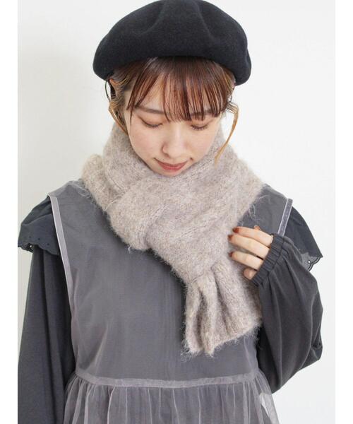 Samansa Mos2（サマンサ モスモス）の「【ハンドウォッシャブル】メランジリブマフラー（ストール/ショール・レディース・ブラウン/ベージュ/オレンジ・F）」の11枚目の写真