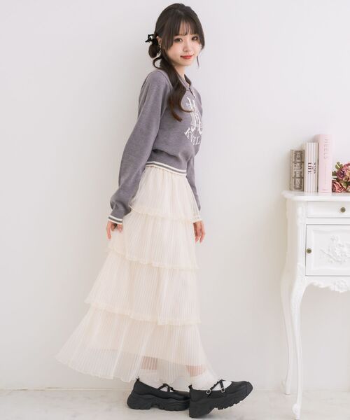 ems excite（エムズエキサイト）の「ティアードプリーツチュールSK（スカート・レディース・ブルー/ナチュラル/ブラック・FREE）」の5枚目の写真