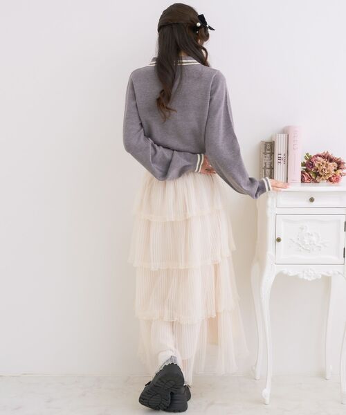 ems excite（エムズエキサイト）の「ティアードプリーツチュールSK（スカート・レディース・ブルー/ナチュラル/ブラック・FREE）」の7枚目の写真