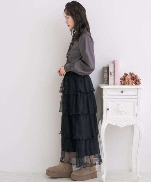 ems excite（エムズエキサイト）の「ティアードプリーツチュールSK（スカート・レディース・ブルー/ナチュラル/ブラック・FREE）」の15枚目の写真