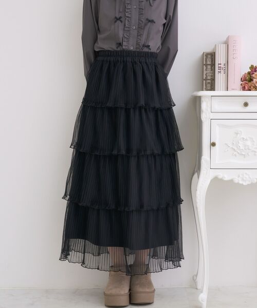 ems excite（エムズエキサイト）の「ティアードプリーツチュールSK（スカート・レディース・ブルー/ナチュラル/ブラック・FREE）」の18枚目の写真