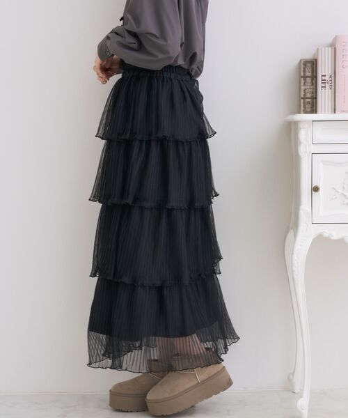 ems excite（エムズエキサイト）の「ティアードプリーツチュールSK（スカート・レディース・ブルー/ナチュラル/ブラック・FREE）」の19枚目の写真