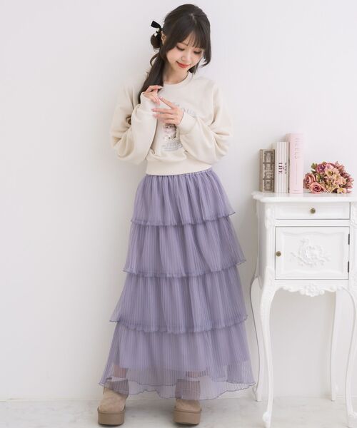 ems excite（エムズエキサイト）の「ティアードプリーツチュールSK（スカート・レディース・ブルー/ナチュラル/ブラック・FREE）」の21枚目の写真