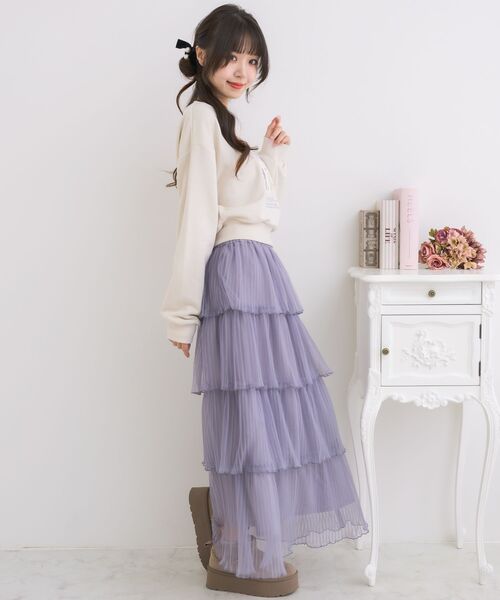 ems excite（エムズエキサイト）の「ティアードプリーツチュールSK（スカート・レディース・ブルー/ナチュラル/ブラック・FREE）」の22枚目の写真