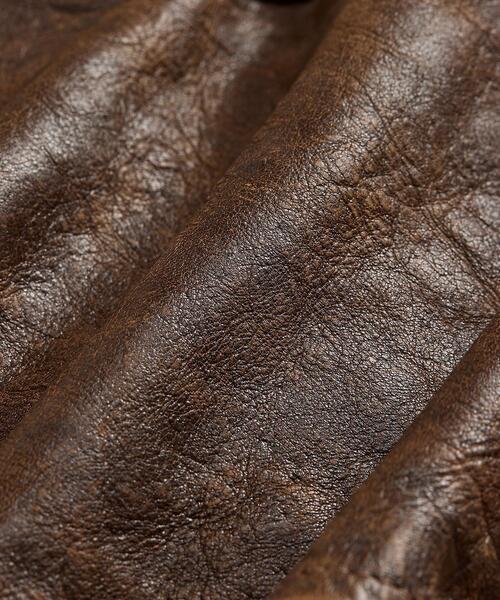 【セール】シアリングカラー レザー カー コート（その他アウター）｜RRL（ダブル アール エル）