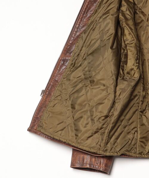 【セール】シアリングカラー レザー カー コート（その他アウター）｜RRL（ダブル アール エル）