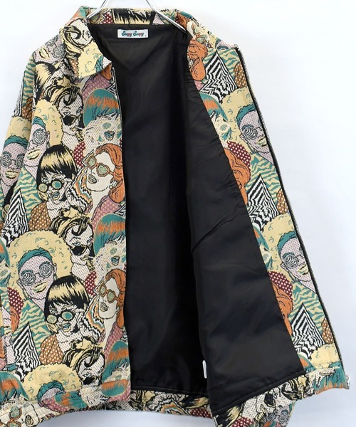 Soupy Soupy（スーピースーピー）の「patterned all over Gobelin blouson/総柄 ゴブラン織り ブルゾン（ブルゾン・メンズ・ブルー/イエロー/ネイビー・M/L/XL）」の9枚目の写真