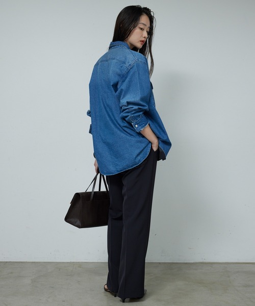 GALLARDAGALANTE（ガリャルダガランテ）の「デニムシャツ（シャツ/ブラウス・レディース・サックスブルー/ブルー・FREE）」の17枚目の写真