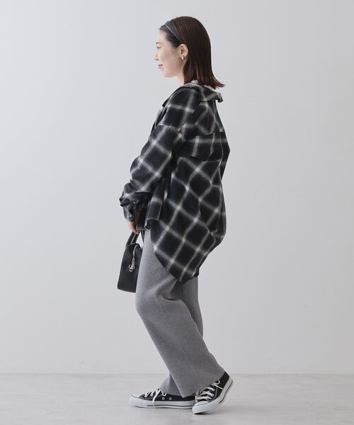 AMERICAN HOLIC(アメリカンホリック)の「【WEB限定・小柄女性向け】バイパチリブニットパンツ(その他パンツ・レディース・モカ/杢グレー/ブラック・XS)」の9枚目の写真