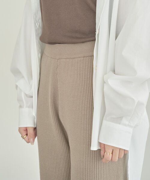 AMERICAN HOLIC(アメリカンホリック)の「【WEB限定・小柄女性向け】バイパチリブニットパンツ(その他パンツ・レディース・モカ/杢グレー/ブラック・XS)」の21枚目の写真