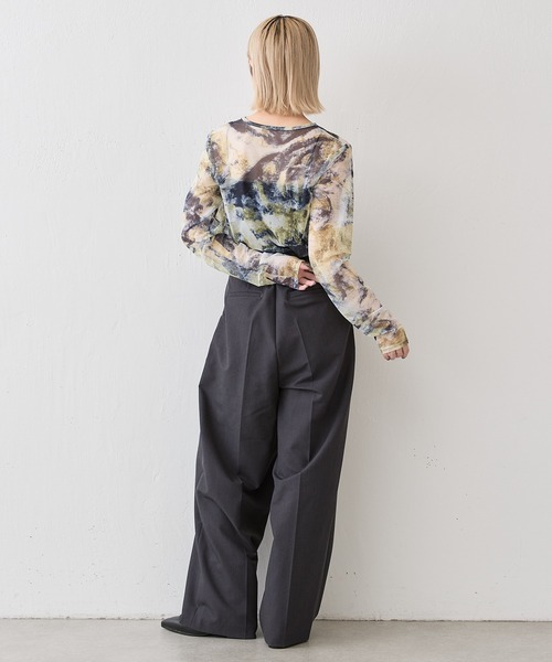 Lui's(ルイス)の「【着映え◎】シアープリントトップス(Tシャツ/カットソー・レディース・イエロー/チャコールグレー/ブルー・FREE)」の20枚目の写真