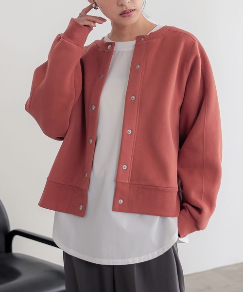 n'OrLABEL(ノアールレーベル)の「裏起毛クルーネックカーディガン(カーディガン/ボレロ・レディース・杢グレー/ブルー/テラコッタ/マスタード/ブラック・FREE)」の22枚目の写真