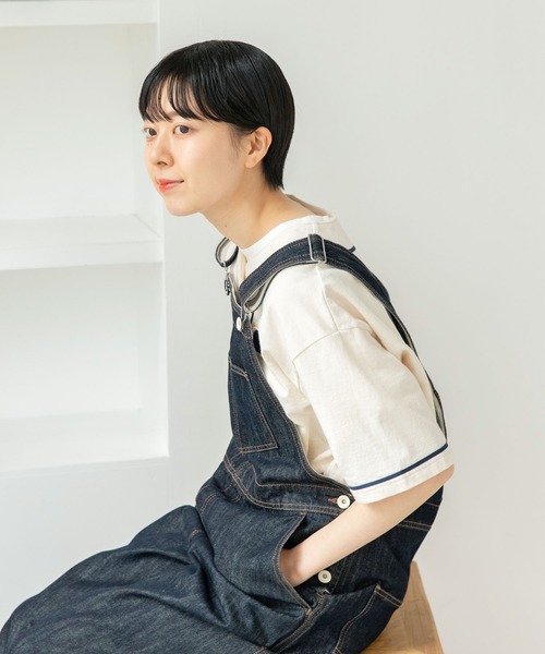 PAR ICI（パーリッシィ）の「NAVYS80 ベースボール半袖プルオーバー（Tシャツ/カットソー・レディース・アイボリー/グレー・FREE）」の16枚目の写真