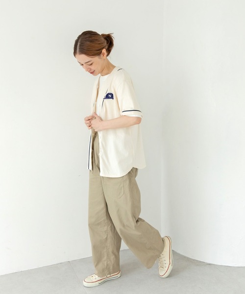 PAR ICI（パーリッシィ）の「NAVYS80 ベースボール半袖プルオーバー（Tシャツ/カットソー・レディース・アイボリー/グレー・FREE）」の11枚目の写真