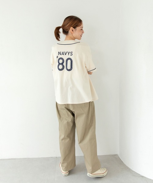 PAR ICI（パーリッシィ）の「NAVYS80 ベースボール半袖プルオーバー（Tシャツ/カットソー・レディース・アイボリー/グレー・FREE）」の13枚目の写真
