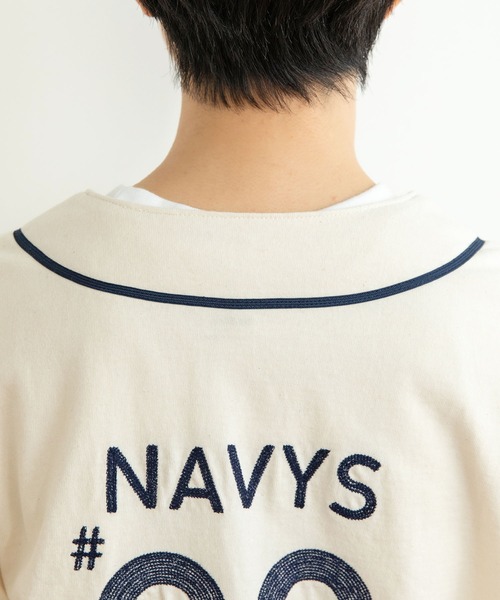 PAR ICI（パーリッシィ）の「NAVYS80 ベースボール半袖プルオーバー（Tシャツ/カットソー・レディース・アイボリー/グレー・FREE）」の22枚目の写真
