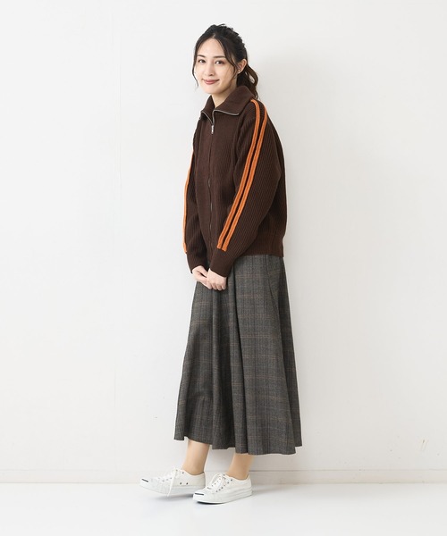 fort point(フォーポイント)の「【FORTPOINT/フォートポイント】Wラインニットトラックジャケット(ニット/セーター・レディース・ブラウン/アイボリー/ブラック・FREE)」の22枚目の写真