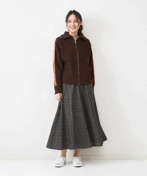 fort point(フォーポイント)の「【FORTPOINT/フォートポイント】Wラインニットトラックジャケット(ニット/セーター・レディース・ブラウン/アイボリー/ブラック・FREE)」の14枚目の写真