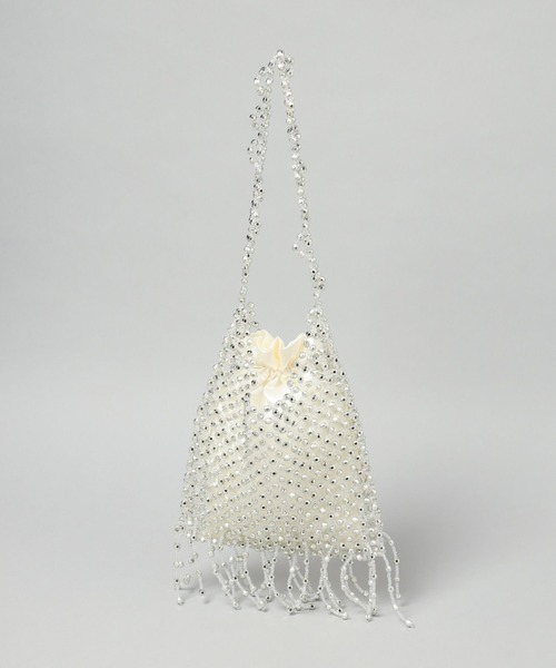 A part by（アパートバイ）の「ビーズフリンジバッグ（ハンドバッグ・レディース・シルバー・FREE）」の5枚目の写真