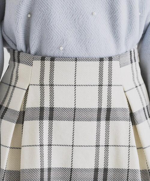 セール】タックフレアチェックスカート【洗濯機洗い可】（スカート