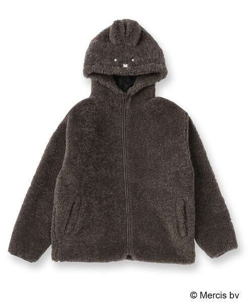 OPAQUE.CLIP（オペークドットクリップ）の「◆【Dick Bruna × OPAQUE.CLIPコラボ】ジップアップパーカー ミッフィー（パーカー・レディース・オフホワイト/チャコールグレー・99）」の2枚目の写真