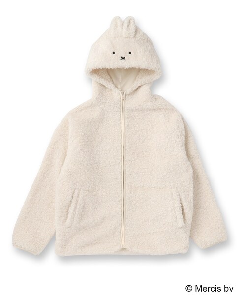 OPAQUE.CLIP（オペークドットクリップ）の「◆【Dick Bruna × OPAQUE.CLIPコラボ】ジップアップパーカー ミッフィー（パーカー・レディース・オフホワイト/チャコールグレー・99）」の3枚目の写真