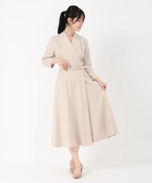 ベルト付きカシュクールワンピース
