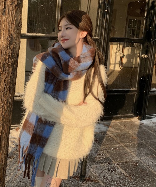 セール】チェック柄マフラー（マフラー）｜2ly2（トゥーリートゥー）の