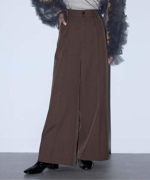 MAISON BREEZE reveur(メゾンブリーズレヴール)の「【MAISON BREEZE reveur】side lace tuck pants(スラックス・レディース・ブラック/ブラウン・M/S)」の6枚目の写真