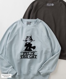 THE FELiX（フェリクス）の「【0】【FELIX THE CAT/フィリックス・ザ・キャット】ベースボール＆フロッキープリント ラグラン切替 スウェット（スウェット・メンズ）」