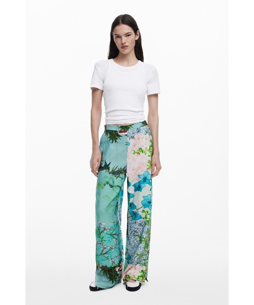 Desigual（デシグアル）の「ボタニカルガーデン　花柄ワイドパンツ（その他パンツ・レディース・グリーン・M/S/XL/L/XS/XXL）」の3枚目の写真