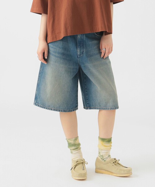 【file　Wrangler　未使用品　格子柄　テーパード　デニム　パンツ　S】 Wrangler / ルーズ フィット デニム ショーツ（XS～S）（デニム