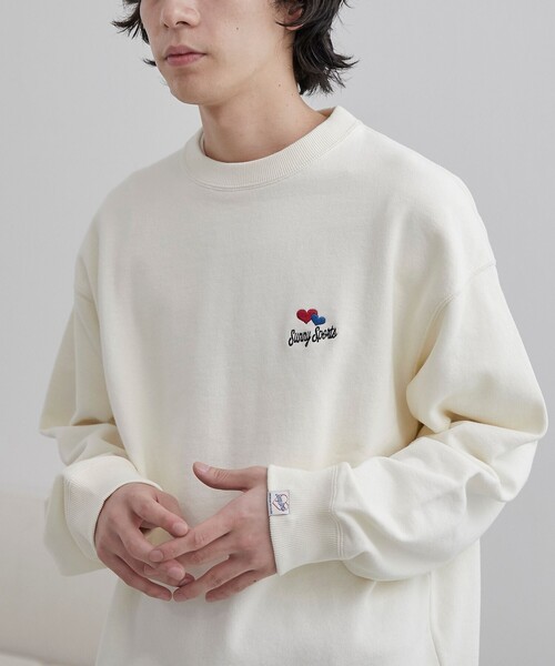 coen(コーエン)の「SunnySports(サニースポーツ)別注 ワンポイントハート刺繍スウェット(スウェット・メンズ・ホワイト/クリーム/ネイビー・M/L/XL)」の4枚目の写真