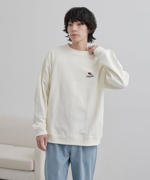 coen(コーエン)の「SunnySports(サニースポーツ)別注 ワンポイントハート刺繍スウェット(スウェット・メンズ・ホワイト/クリーム/ネイビー・M/L/XL)」の6枚目の写真