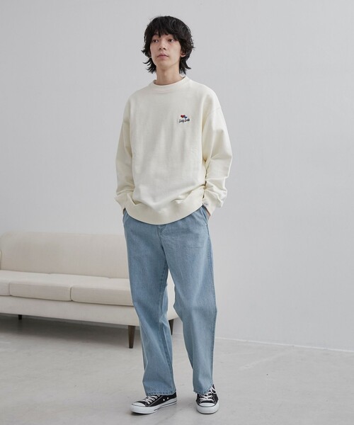 coen(コーエン)の「SunnySports(サニースポーツ)別注 ワンポイントハート刺繍スウェット(スウェット・メンズ・ホワイト/クリーム/ネイビー・M/L/XL)」の7枚目の写真
