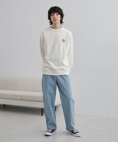 coen(コーエン)の「SunnySports(サニースポーツ)別注 ワンポイントハート刺繍スウェット(スウェット・メンズ・ホワイト/クリーム/ネイビー・M/L/XL)」の9枚目の写真