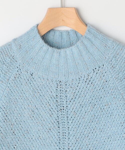 NOLLEY'S LIGHT（ノーリーズライト）の「ラメノットヤーンプルオーバーニット（ニット/セーター・レディース・サックスブルー/オフホワイト/ライトグレー・38）」の6枚目の写真
