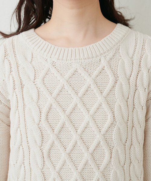 natural couture（ナチュラルクチュール）の「【WEB限定】裾フレアケーブルニットワンピース（ワンピース・レディース・モカ/ピンク系その他/オフホワイト/チャコールグレー・FREE）」の17枚目の写真