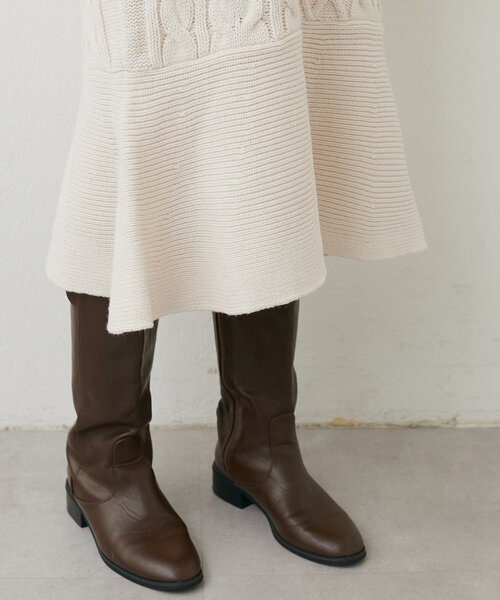 natural couture（ナチュラルクチュール）の「【WEB限定】裾フレアケーブルニットワンピース（ワンピース・レディース・モカ/ピンク系その他/オフホワイト/チャコールグレー・FREE）」の14枚目の写真