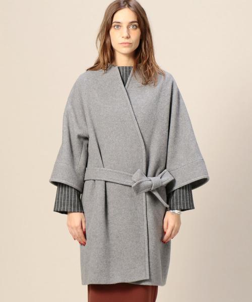 BEAUTY&YOUTH UNITED ARROWS（ビューティーアンドユースユナイテッドアローズ）の「BY メルトンソリッドラップコート◆（その他アウター・レディース・ライトグレー・フリー）」の3枚目の写真