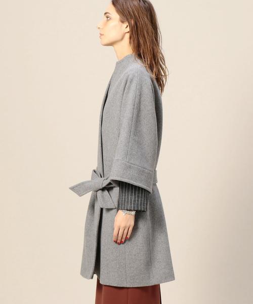 BEAUTY&YOUTH UNITED ARROWS（ビューティーアンドユースユナイテッドアローズ）の「BY メルトンソリッドラップコート◆（その他アウター・レディース・ライトグレー・フリー）」の4枚目の写真