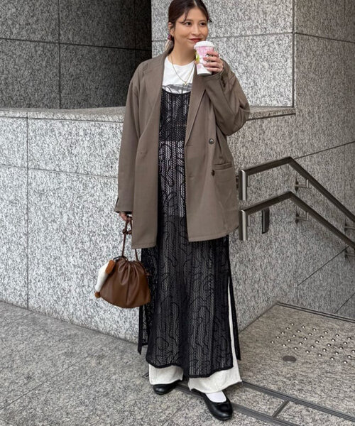 DISCOAT　今季完売　Wブレストオーバージャケット ブラウン Discoat（ディスコート） ジャケット テーラードジャケット 「ユニ